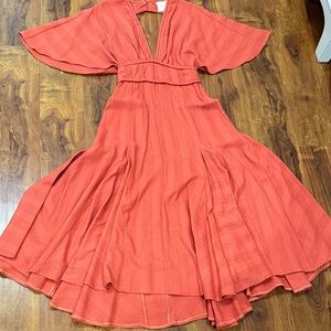 Chic Backless Coral Dress